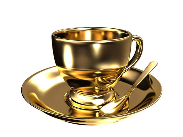 Taza de té de oro — Foto de Stock