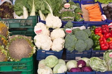 Vegetables in the market clipart