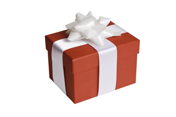 Caja roja regalo — Foto de Stock