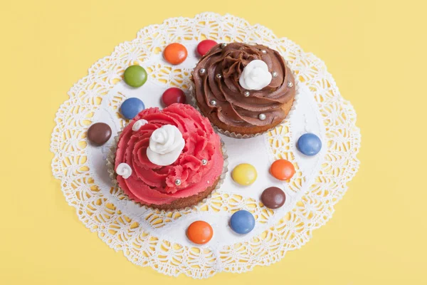 Cupcakes e chocolate — Fotografia de Stock