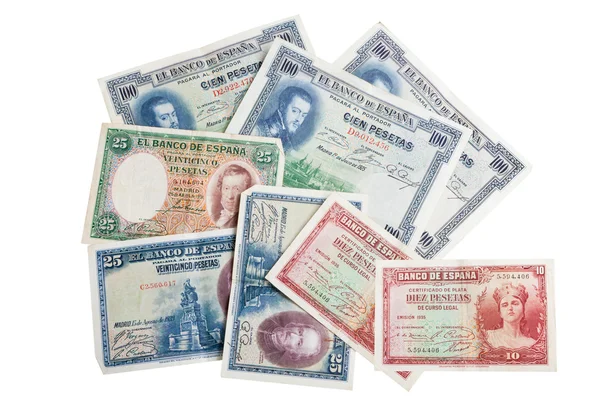 Spaanse peseta's oude notities — Stockfoto