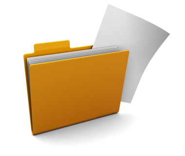 Folder with paper clipart