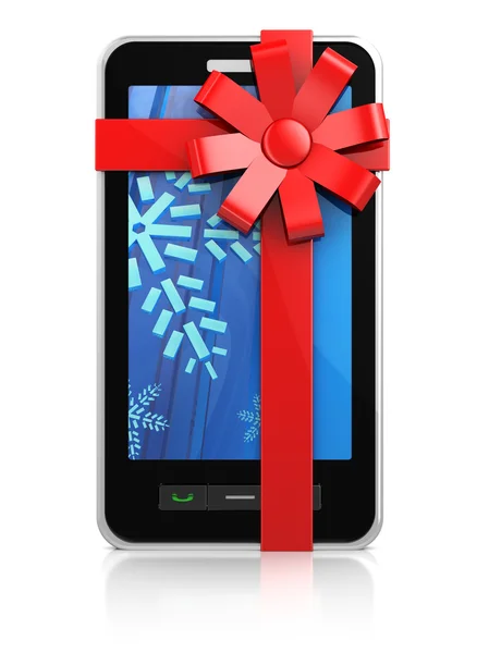 Mobile phone christmas gift — Stok fotoğraf