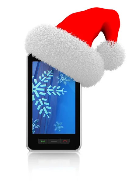 Weihnachtsgeschenk-Telefon — Stockfoto