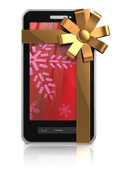 携帯電話のクリスマスのギフト — ストック写真