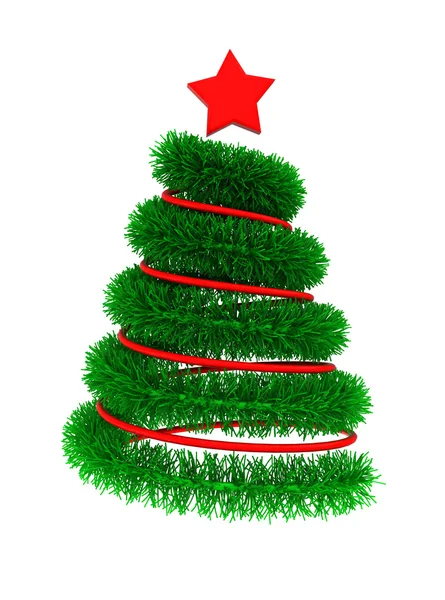 3D geschmückter Weihnachtsbaum — Stockfoto