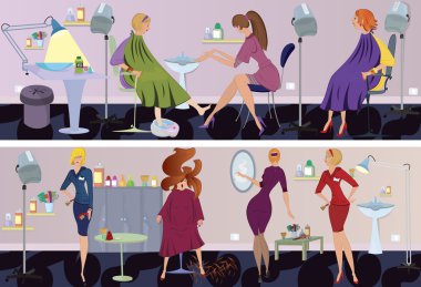 Beauty salon banner pedicure clipart