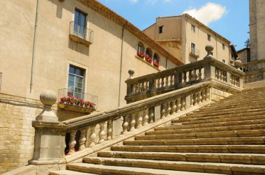 Old town of Girona, Spain clipart