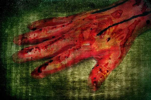 Děsivá krvavá ruka — Stock fotografie