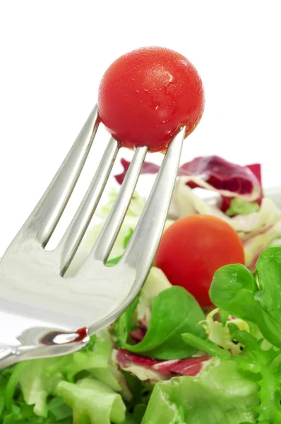 Forchetta e insalata — Foto Stock