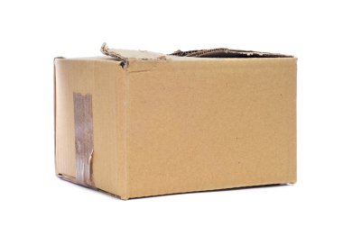 Worn cardboard box clipart