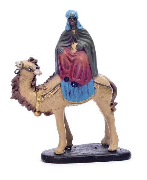Balthasar magi auf einem Kamel reitend — Stockfoto