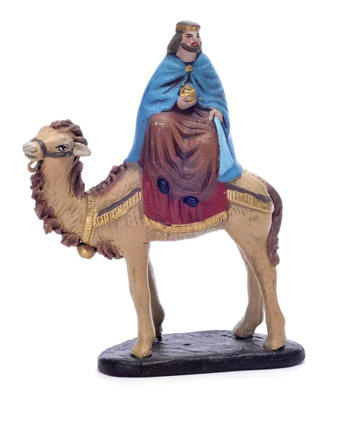 Волхвы Мельхиора верхом на верблюде — стоковое фото