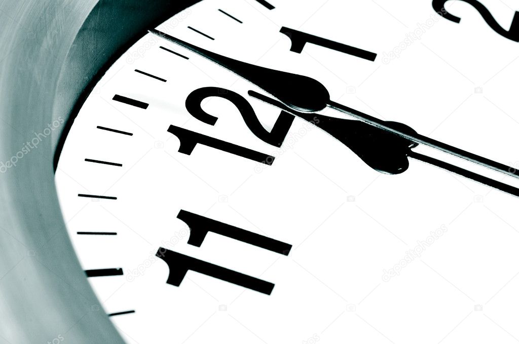 Closeup of the dial of a clock