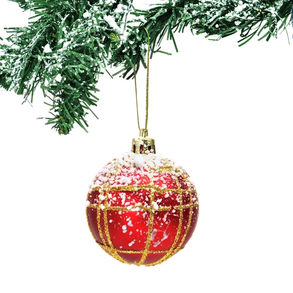 Zasněžený vánoční koule — Stock fotografie
