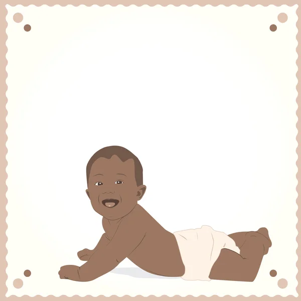 Afro-amerikanska baby vykort. — Stock vektor