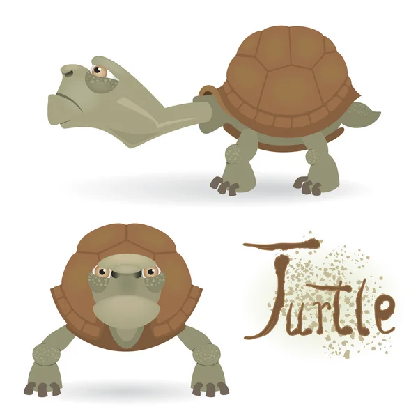 Сердитий мультфільм черепаха — стоковий вектор