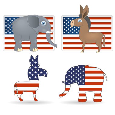 The democrat and republican symbols clipart