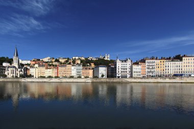 View of Lyon and Saone River clipart