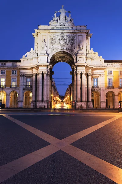 Arco di pietra in piazza del commercio, Lisbona — Foto Stock