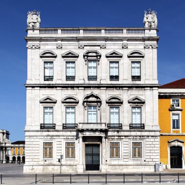 Facade of famous building in Lisbon clipart