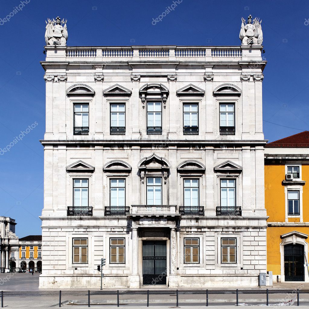 Facade of famous building in Lisbon
