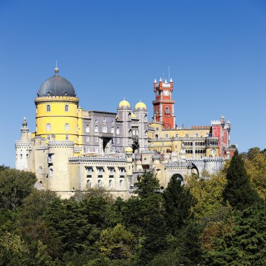 Pena National Palace in Sintra in summer clipart