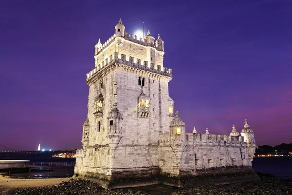 The Tower of Belem by night — Stock Photo, Image