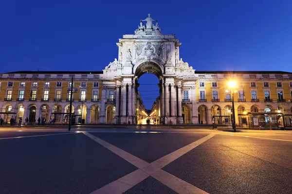 Commerce square at Lisbon by night — Stock Photo, Image