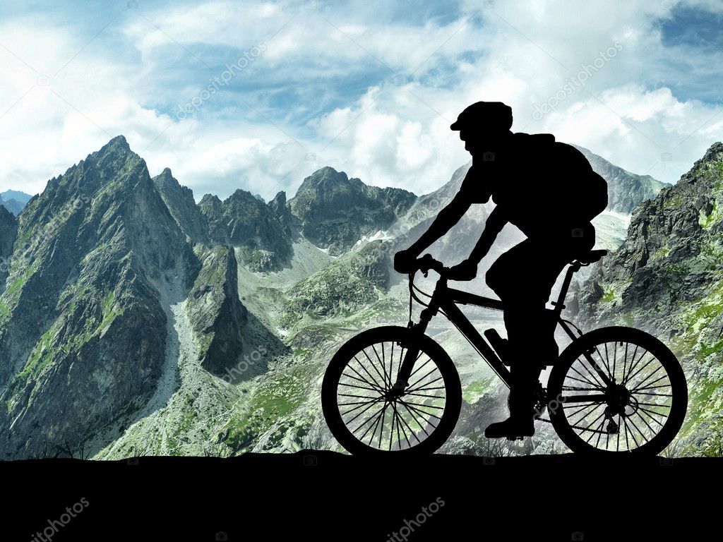 Silhouette of cyclist