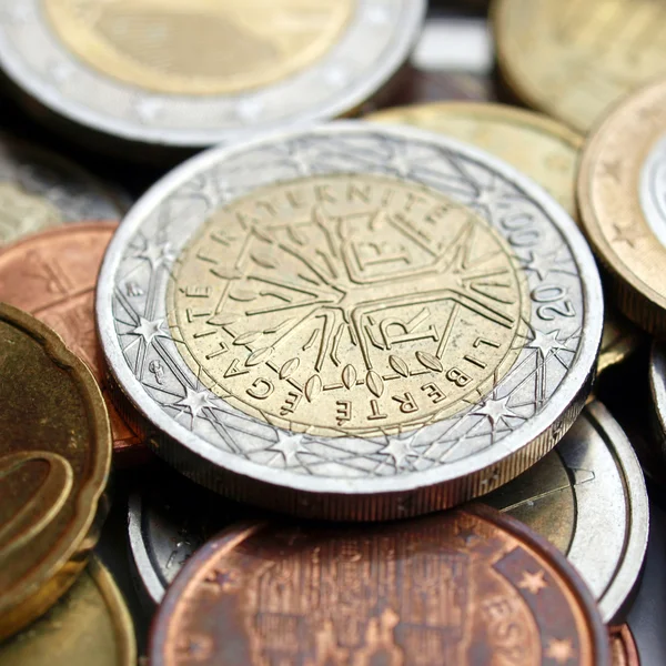 Moneta in euro — Foto Stock
