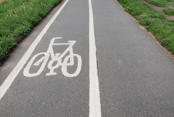 自行车车道标志 — 图库照片