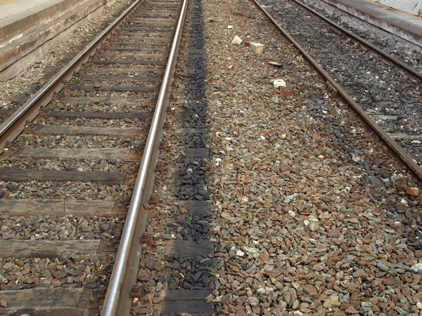 Railway railroad tracks — Stock Photo, Image