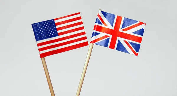 Flagi brytyjskiej i amerykańskiej — Zdjęcie stockowe