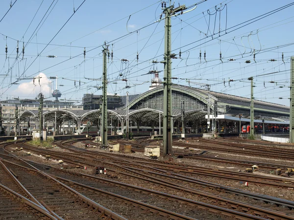 Comboios na estação — Fotografia de Stock
