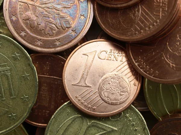 ユーロ硬貨の背景 — ストック写真