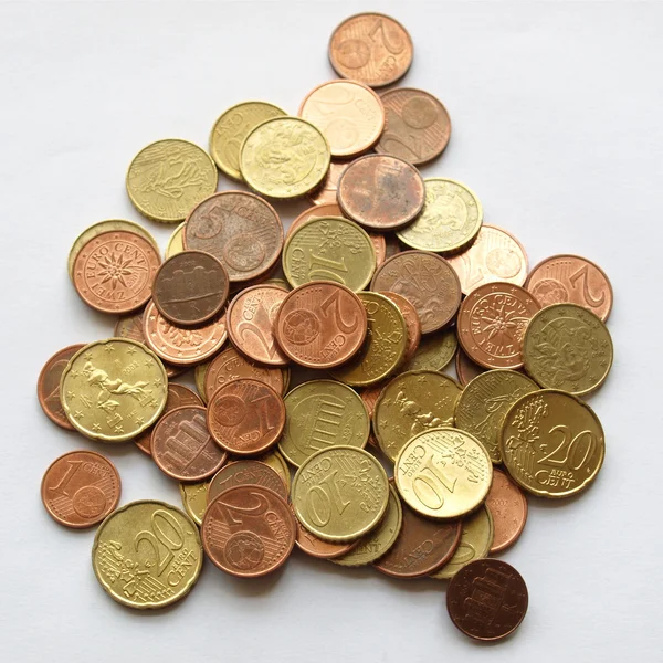 Монети євро — стокове фото