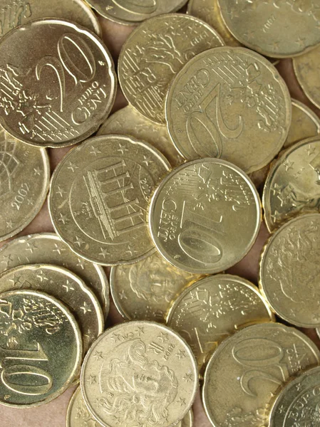 Fondo monete in euro — Foto Stock