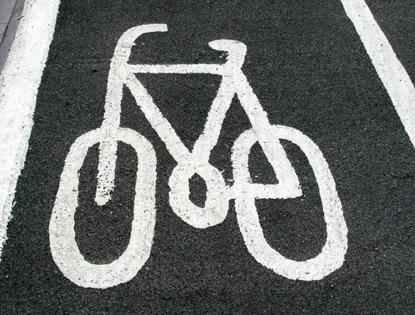 Bike lane znamení — Stock fotografie