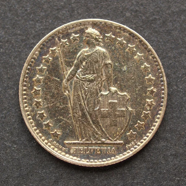 Швейцарские монеты — стоковое фото