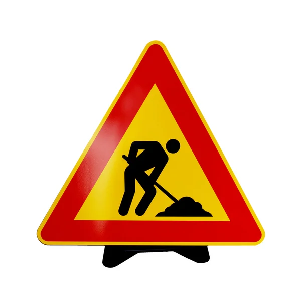 Znak drogowy pracy — Zdjęcie stockowe