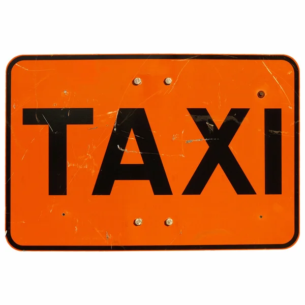 Znak taksówki na białym tle — Zdjęcie stockowe