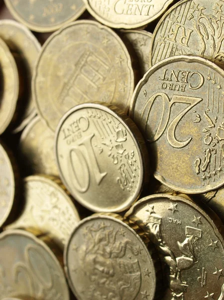 Fondo de monedas en euros — Foto de Stock