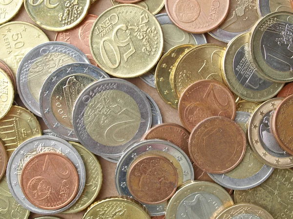 Monedas en euros — Foto de Stock