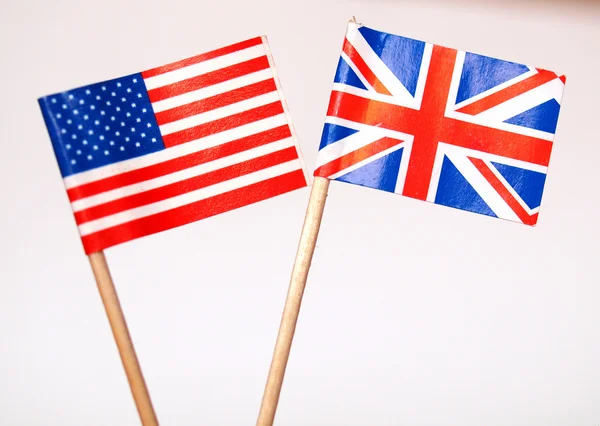 Britse en Amerikaanse vlaggen — Stockfoto