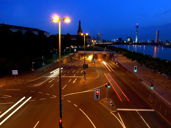 stock image Crossroads at night