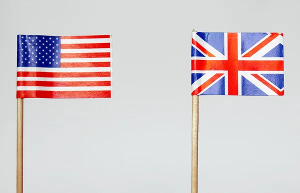 Флаги Великобритании и США — стоковое фото