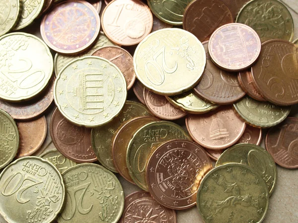 Fondo de monedas en euros — Foto de Stock
