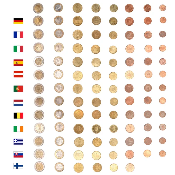 Pieniądze monety euro — Zdjęcie stockowe