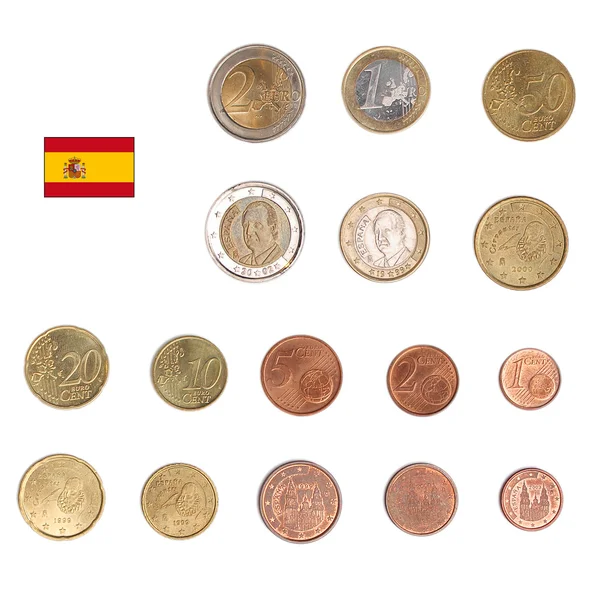 Monety euro - Hiszpania — Zdjęcie stockowe